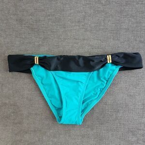 VIX Paula Hermanny Women Blue Secret Buckled Low Rise Bottom Bikini Size large